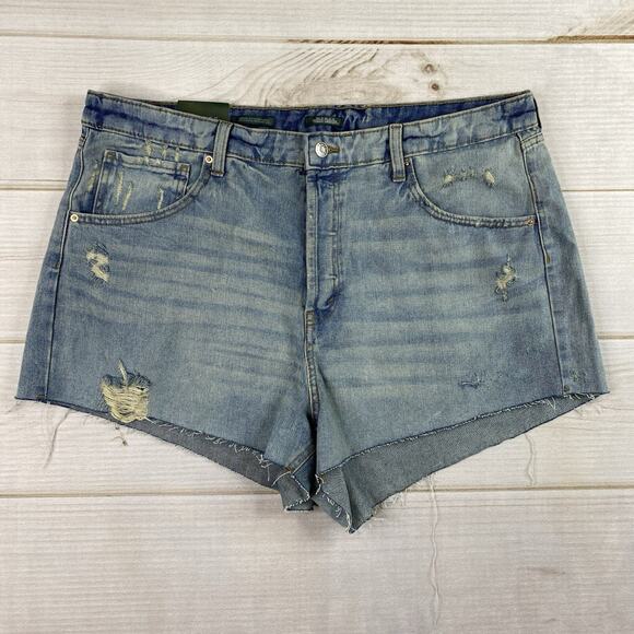 Wild Fable Shorts Womens Jr 17 Super High Rise Denim Jean 3” Inseam Cut Off NWT - Picture 1 of 11